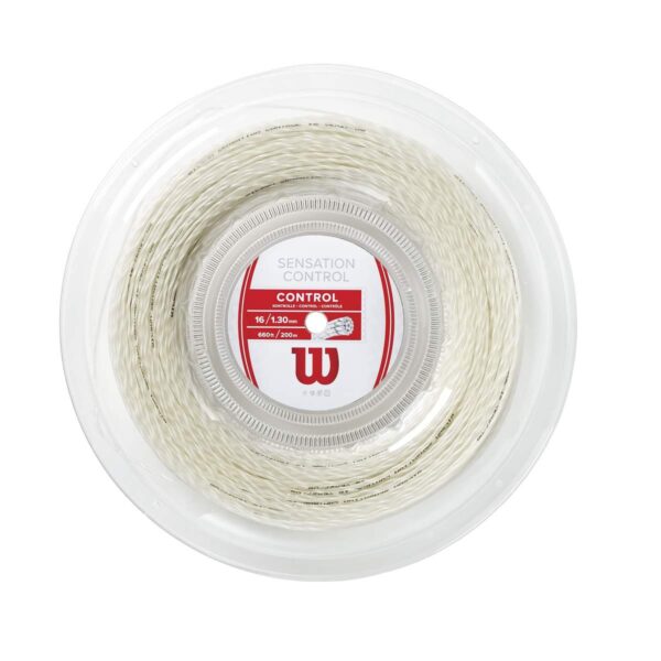 Wilson -  Rollo De Cuerdas X200 Metros Para Raquetas De Tenis - Sensation Control 16 - Blanco