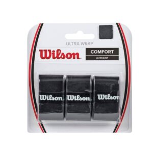 Wilson - Pack de 3 Overgrips Para Raqueta de Tenis - Ultra Wrap - Negro