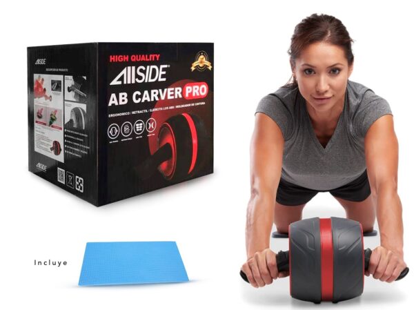 Allside - AB Carver Pro - Rueda Para Abdominales y Mat para Rodillas