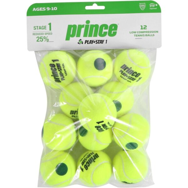 Prince - Pack de 12 Pelotas de Tenis para Niños (9-10 años) - Verdes